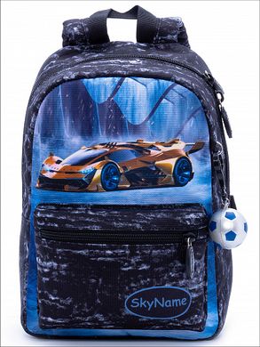 Рюкзак дитячий для хлопчиків, сірий, машина SkyName 1104