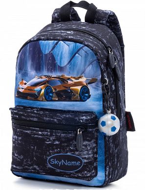 Рюкзак дитячий для хлопчиків, сірий, машина SkyName 1104