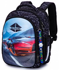 Рюкзак шкільний для хлопчиків сірий із червоною машиною SkyName R4-417