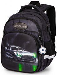 Рюкзак шкільний для хлопчиків чорний авто SkyName 1715