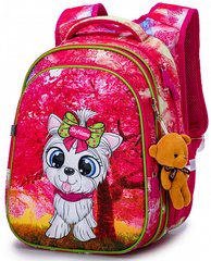 Рюкзак шкільний для дівчаток рожевий із собачкою SkyName R1-025