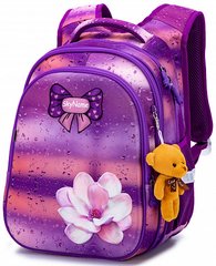 Рюкзак шкільний для дівчаток бузковий з квіточкою SkyName R1-026