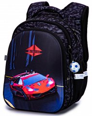 Рюкзак шкільний для хлопчиків сірий із червоною машиною SkyName R1-028