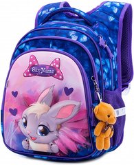 Рюкзак шкільний для дівчаток синій із зайчиком SkyName R2-171