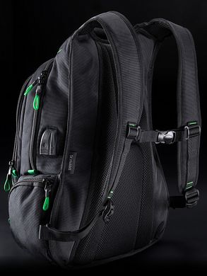 Рюкзак мужской черный с зеленым SkyName 90-102G