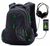 Рюкзак мужской черный с зеленым SkyName 90-102G