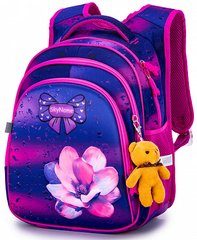 Рюкзак шкільний для дівчаток фіолетовий з квіткою SkyName R2-183