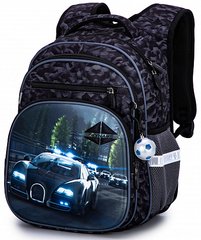 Рюкзак шкільний для хлопчиків сірий з машиною SkyName R3-251