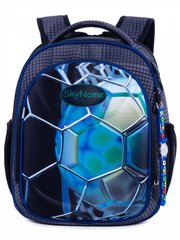 Рюкзак шкільний для хлопчиків сірий з синім, м'яч  SkyName R4-409