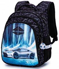 Рюкзак шкільний для хлопчиків сірий з машиною SkyName R2-187