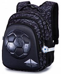 Рюкзак шкільний для хлопчиків сірий з м'ячем SkyName R2-188