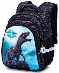 Рюкзак шкільний для хлопчиків сірий з динозавром SkyName R2-189