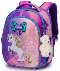 Рюкзак шкільний для дівчаток бузковий з однорогом SkyName R4-410