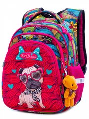 Рюкзак шкільний для дівчаток червоний, собачка SkyName R2-174