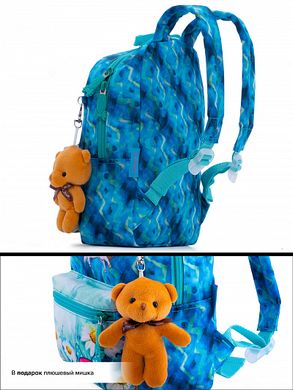 Рюкзак дитячий для дівчаток бірюзовий, єдиноріг SkyName 1101