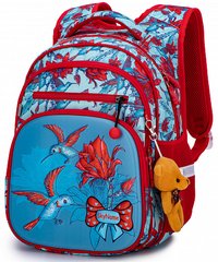 Рюкзак шкільний для дівчаток червоний з блакитним SkyName R3-244