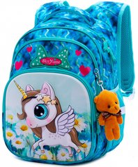 Рюкзак шкільний для дівчаток бірюзовий, поні SkyName R3-228