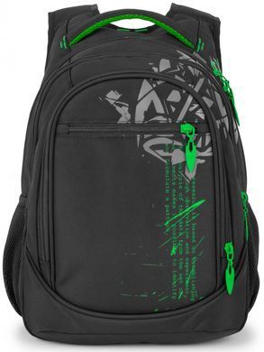 Рюкзак мужской черный с зеленым SkyName 90-146-4