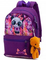 Рюкзак детский для девочек, фиолетовый, панда SkyName 1103