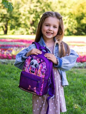 Рюкзак дитячий для дівчаток фіолетовый, панда SkyName 1103