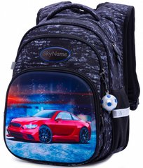 Рюкзак шкільний для хлопчиків чорний з червоною машиною SkyName R3-236